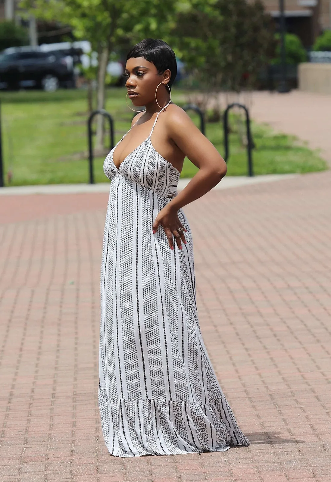 On Vacay | Ruffle Trim Maxi Dress