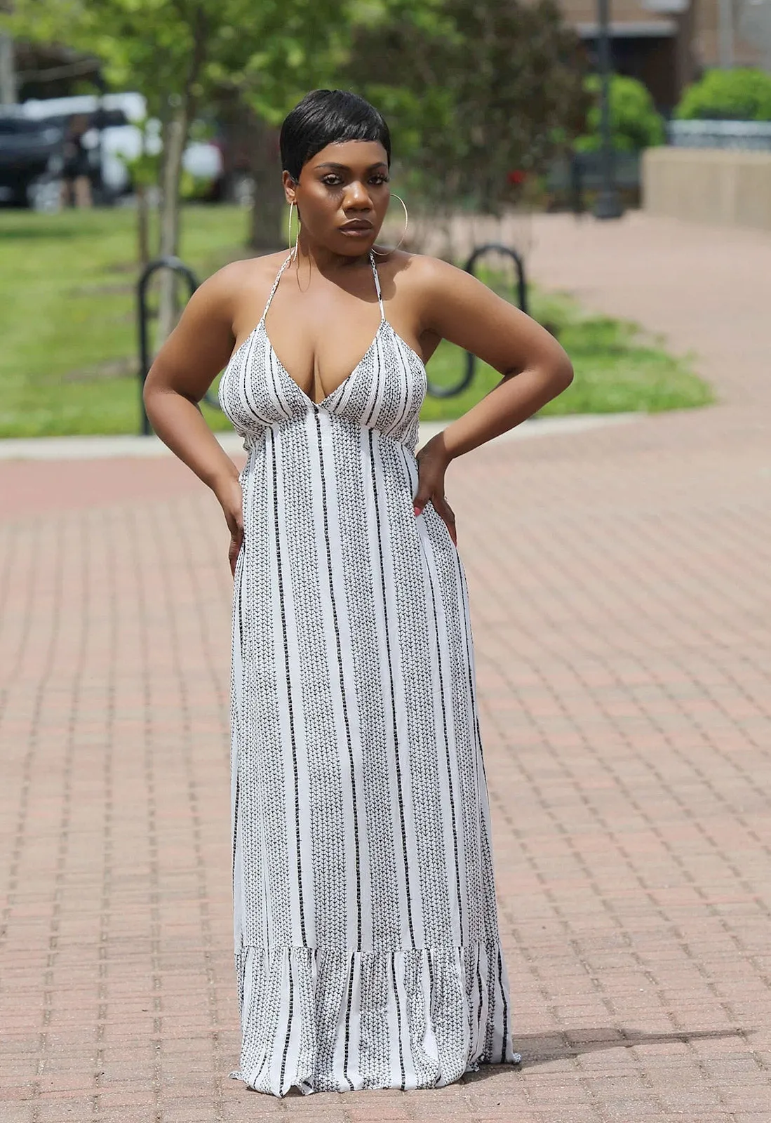 On Vacay | Ruffle Trim Maxi Dress