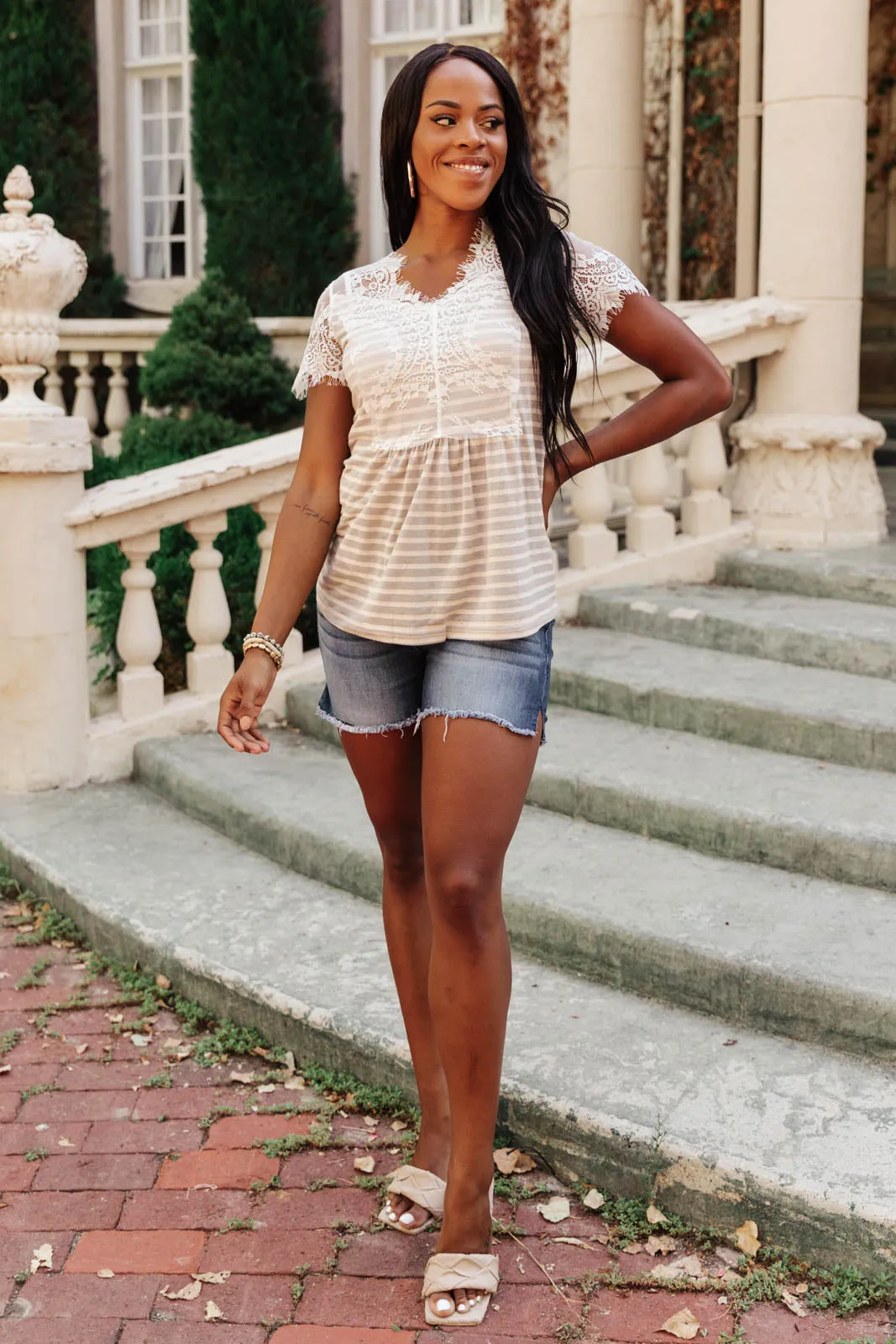 *Online Exclusive* Stripes of Gray Top
