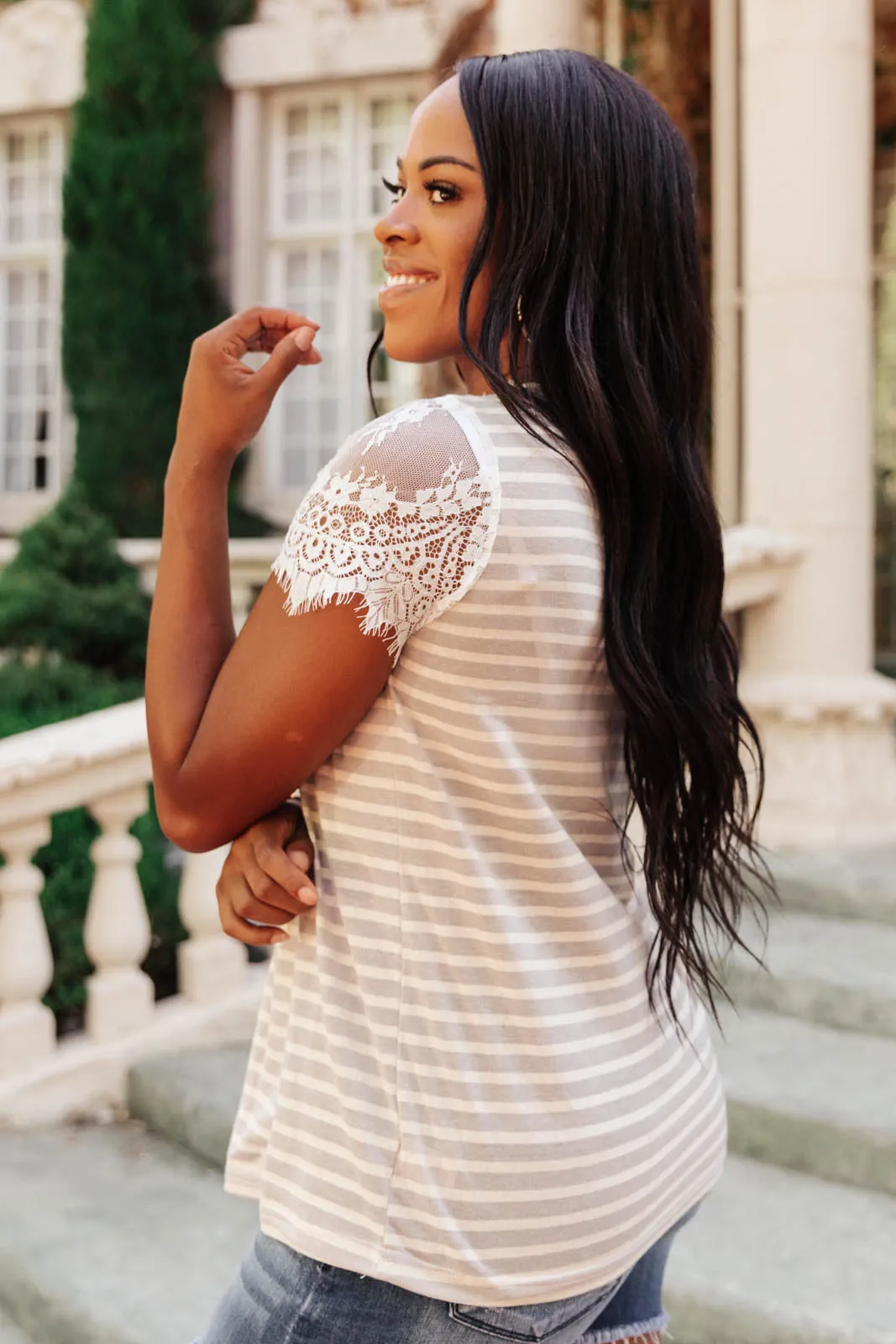 *Online Exclusive* Stripes of Gray Top