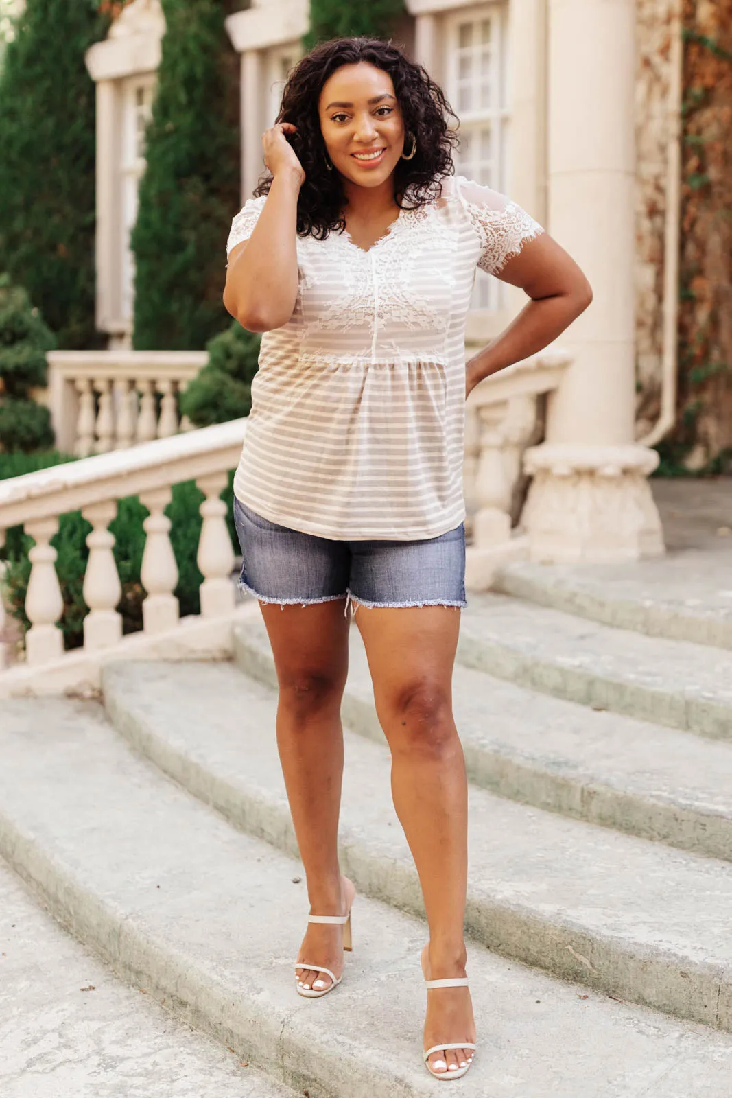 *Online Exclusive* Stripes of Gray Top