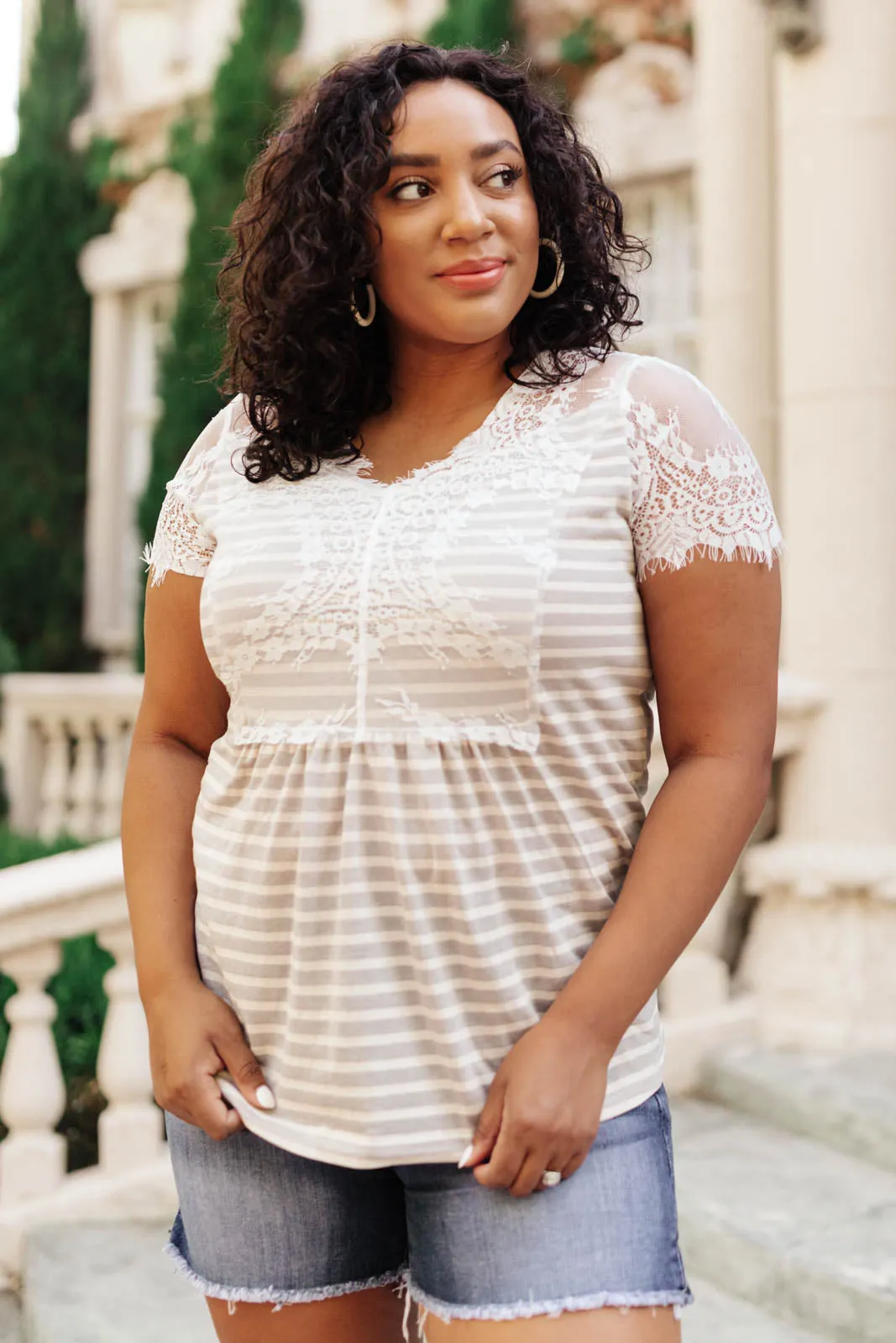 *Online Exclusive* Stripes of Gray Top