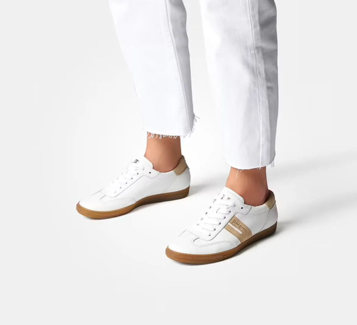 Paul Green white  and beige leather sneakers