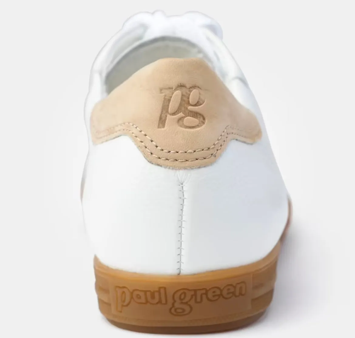 Paul Green white  and beige leather sneakers