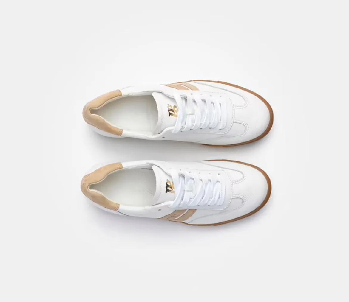 Paul Green white  and beige leather sneakers