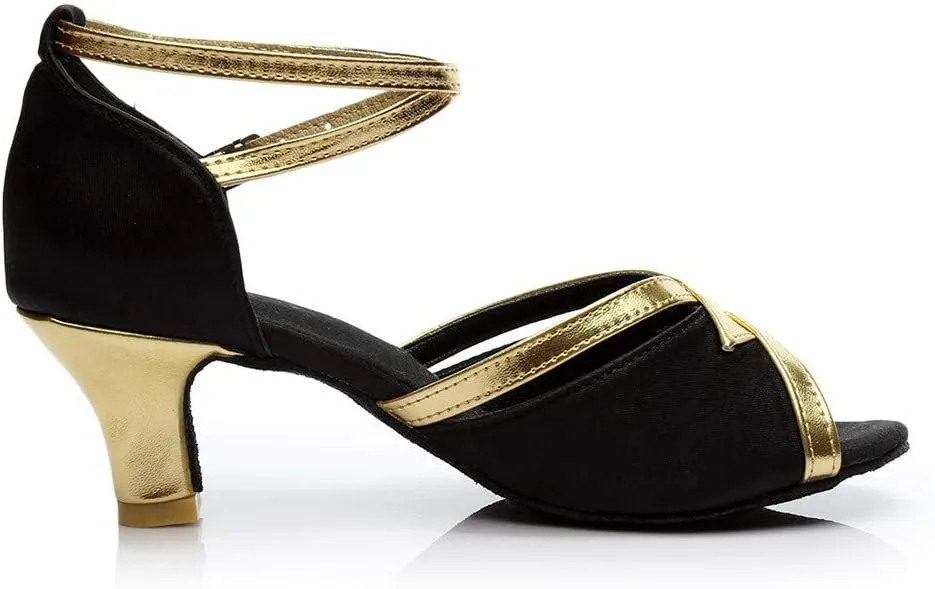 Prom Fashion Dance Latin Sandals Solid Women's Ballroom Shoes Women's sandals Dress Wedges, 4.5