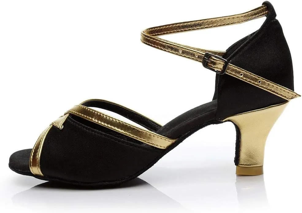 Prom Fashion Dance Latin Sandals Solid Women's Ballroom Shoes Women's sandals Dress Wedges, 4.5