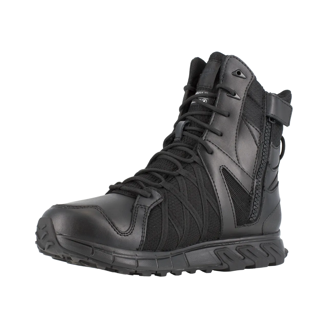 Reebok Tactical Men's 8 Inch Trailgrip Tactical Side Zip Waterproof Boots Black RB3455