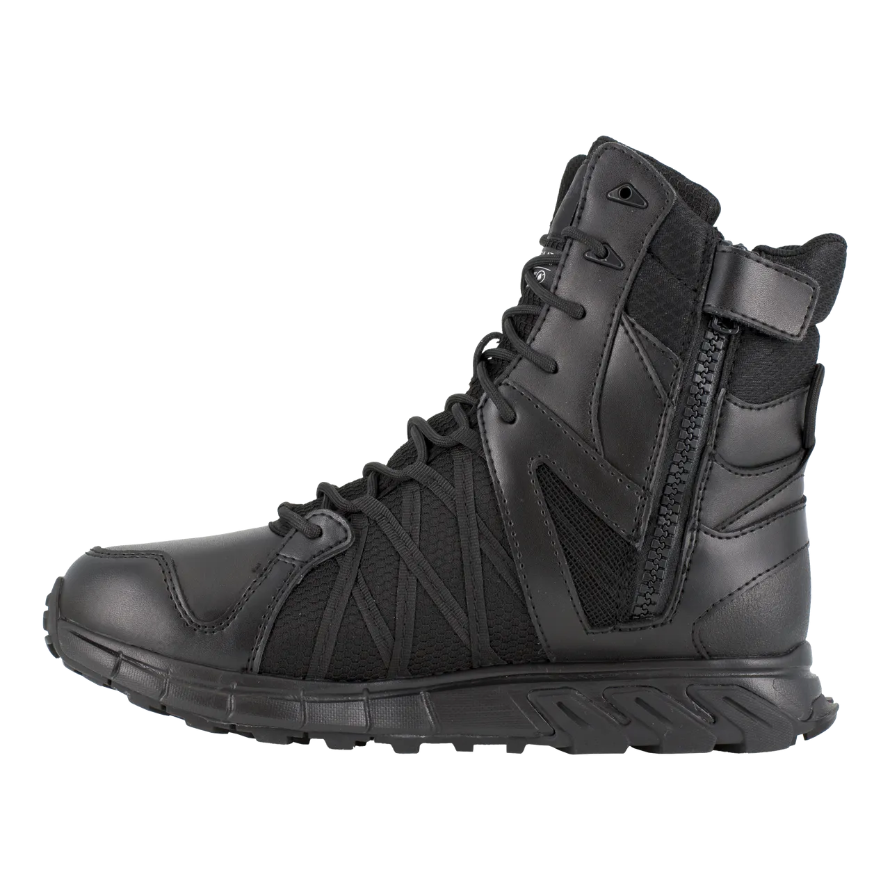 Reebok Tactical Men's 8 Inch Trailgrip Tactical Side Zip Waterproof Boots Black RB3455