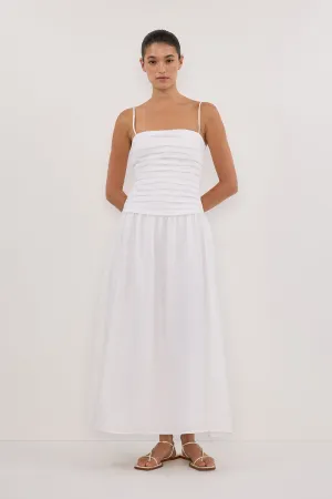 Reena White Linen Midi Dress