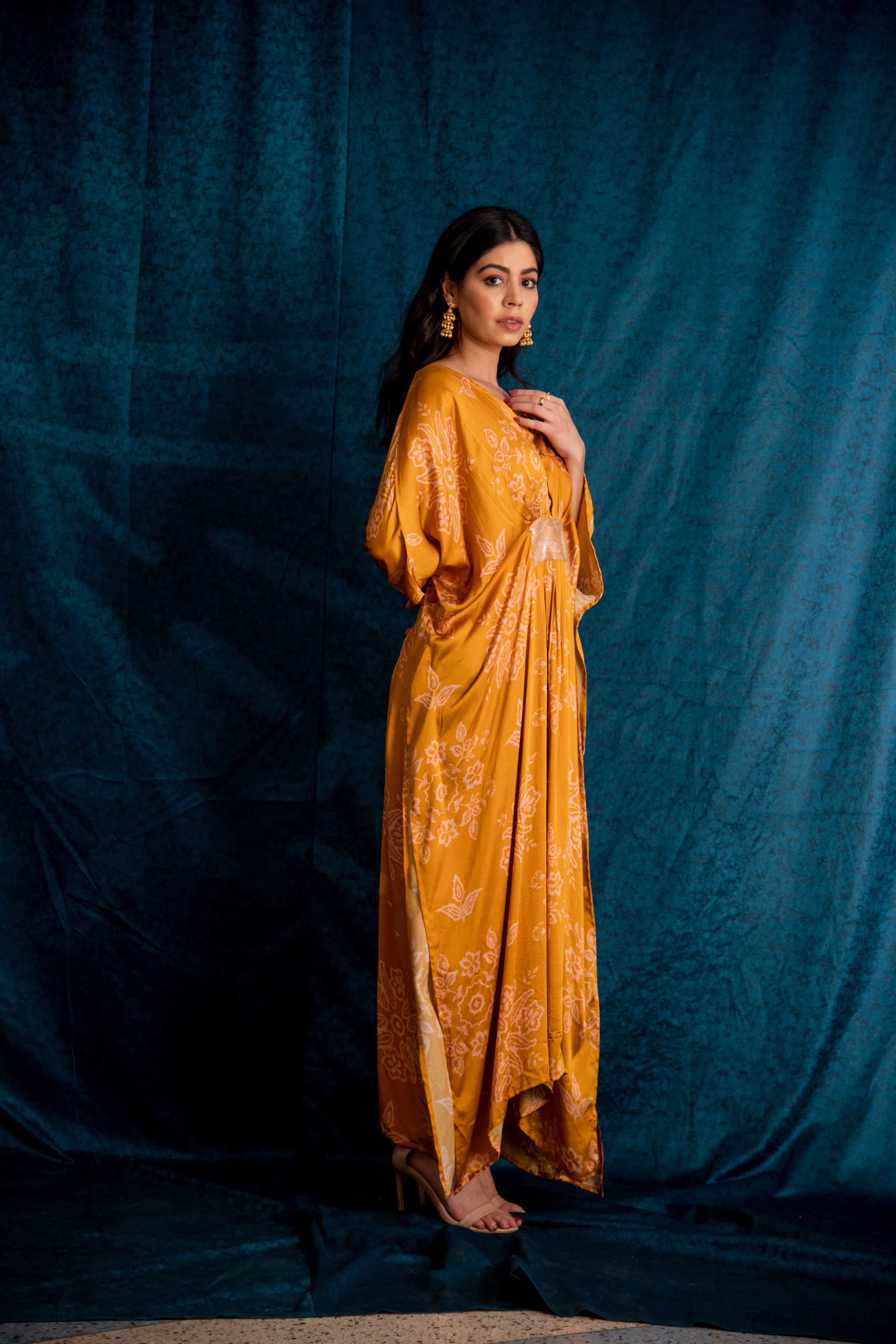Rooh Sequin Kaftan in Yellow