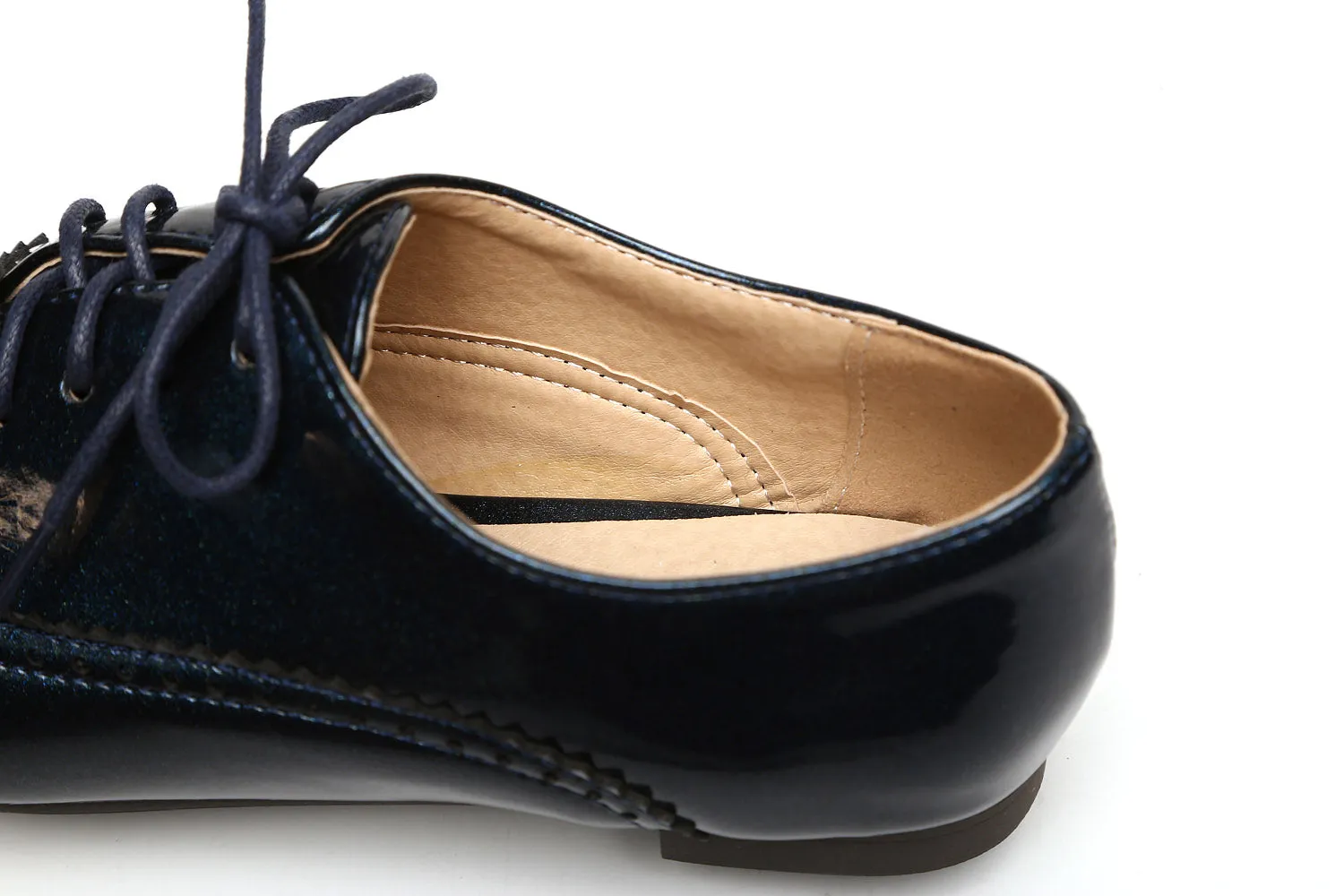 Round Toe Women Low Heels Loafers Shoes MF5450