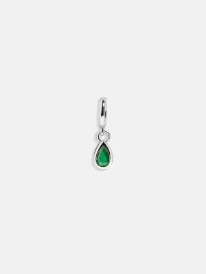 Silver Birthstone Cluster Charm - Emerald
