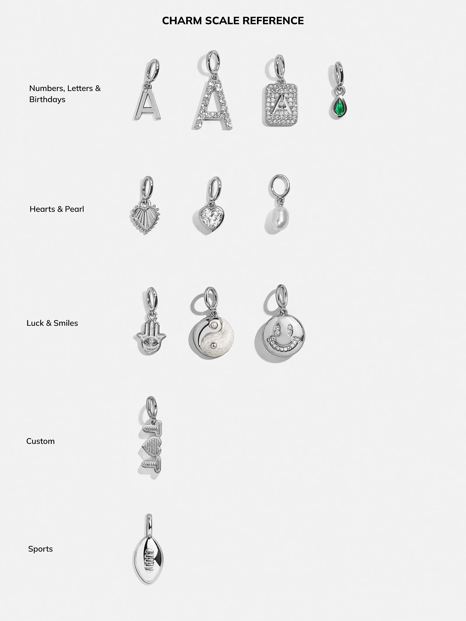 Silver Block Pave Cluster Charm - N