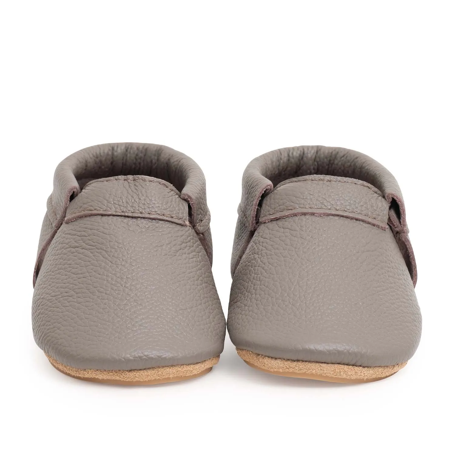 Slate Hard Sole Fringeless Moccasins