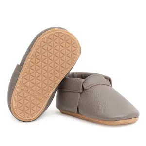 Slate Hard Sole Fringeless Moccasins
