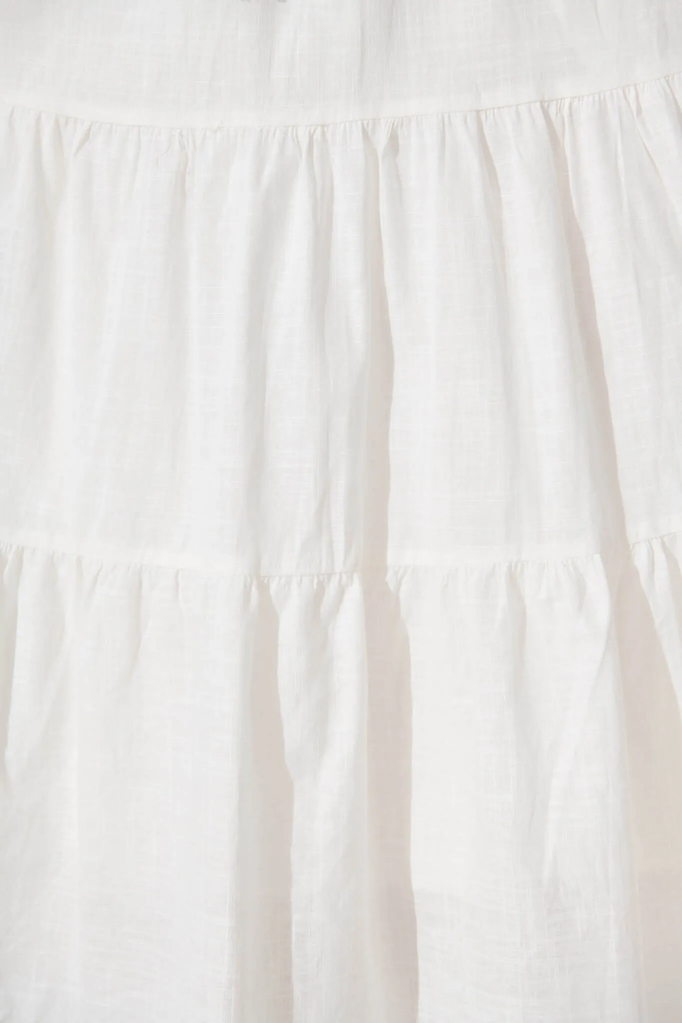 White Linen Blend Midi Dress - Callie