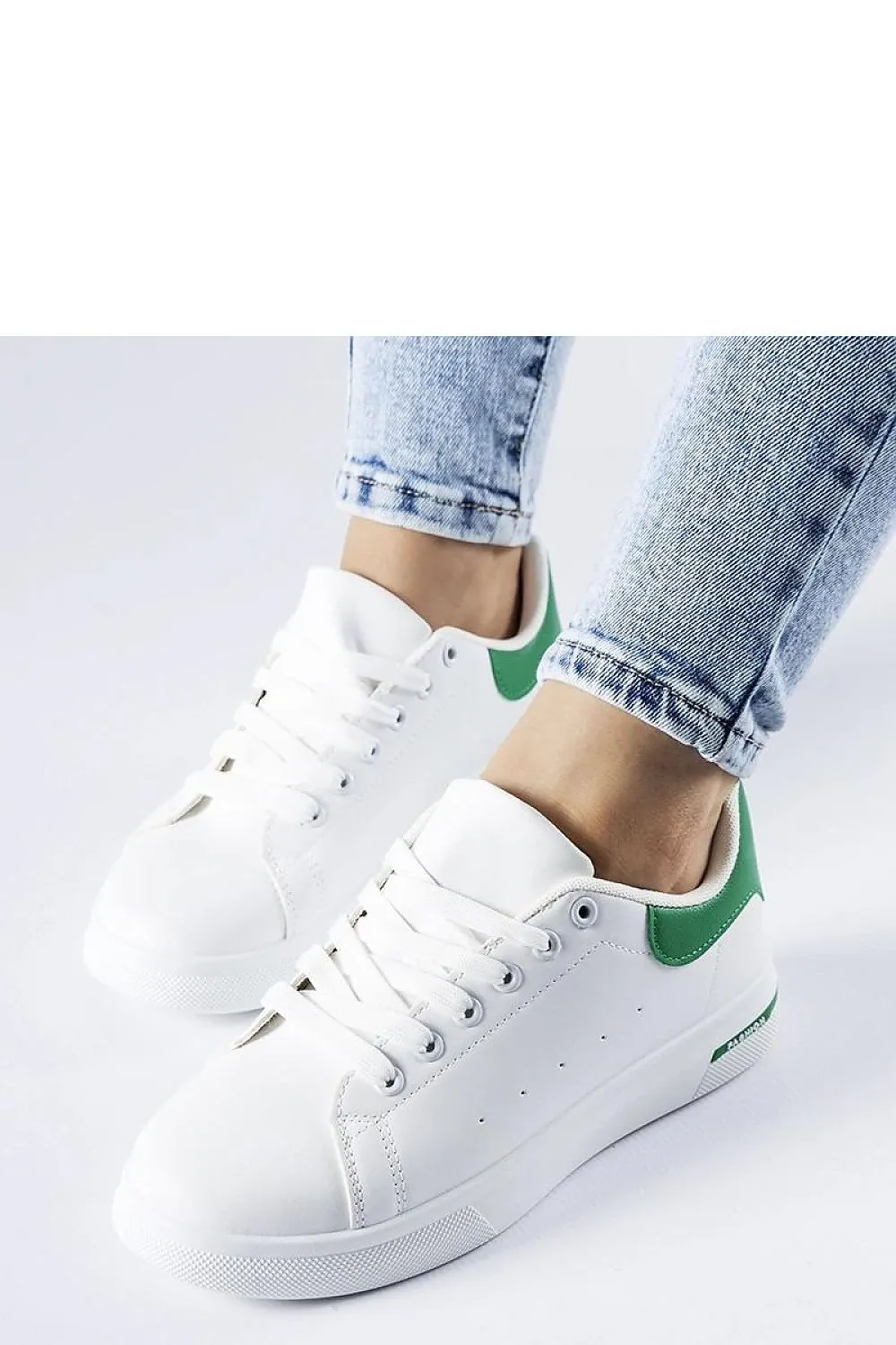 White synthetic stylish sneakers
