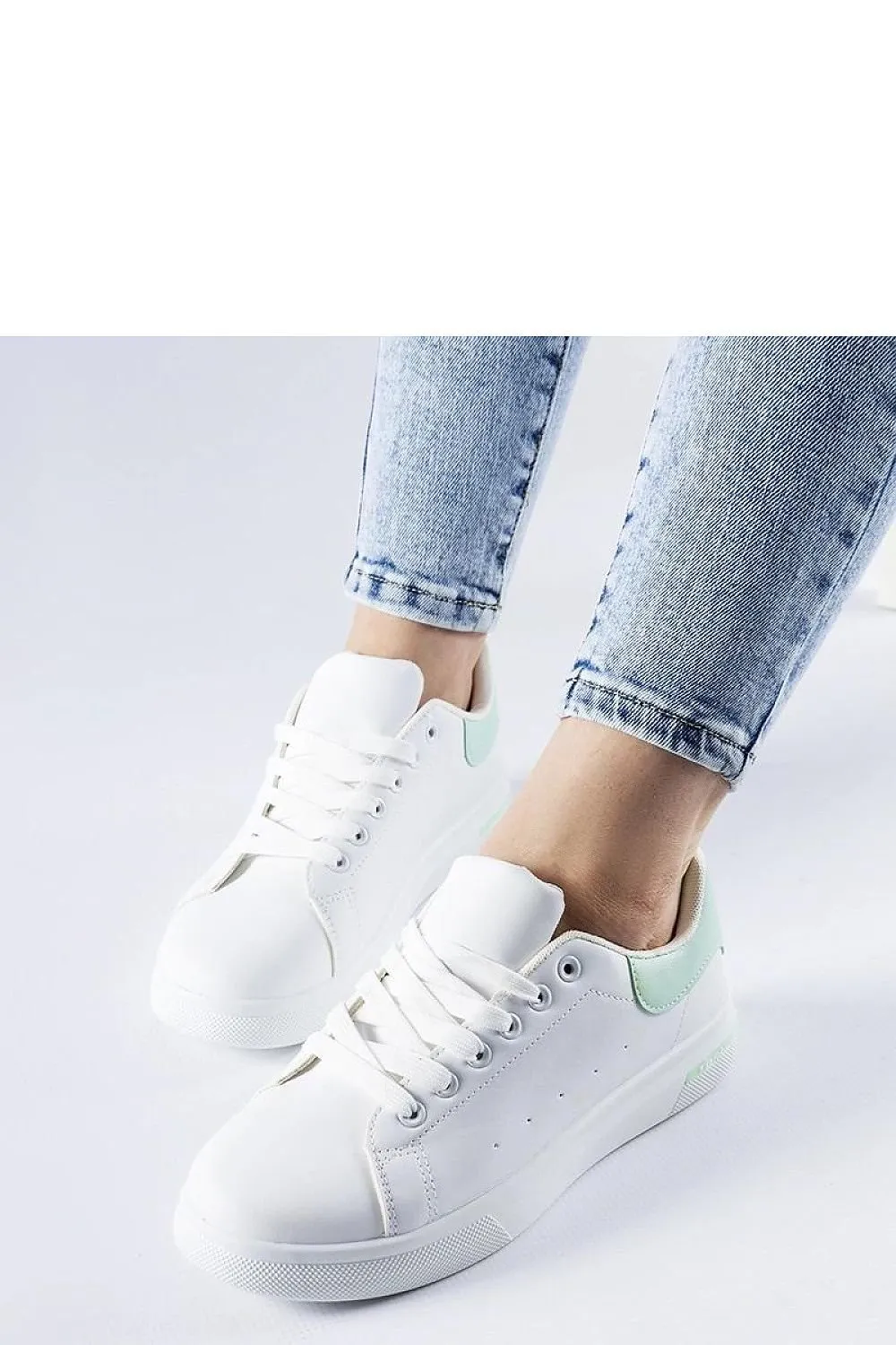 White synthetic stylish sneakers