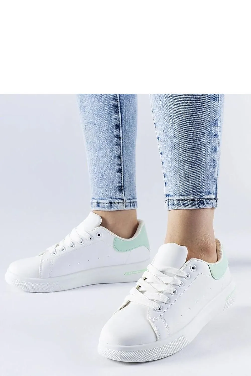 White synthetic stylish sneakers