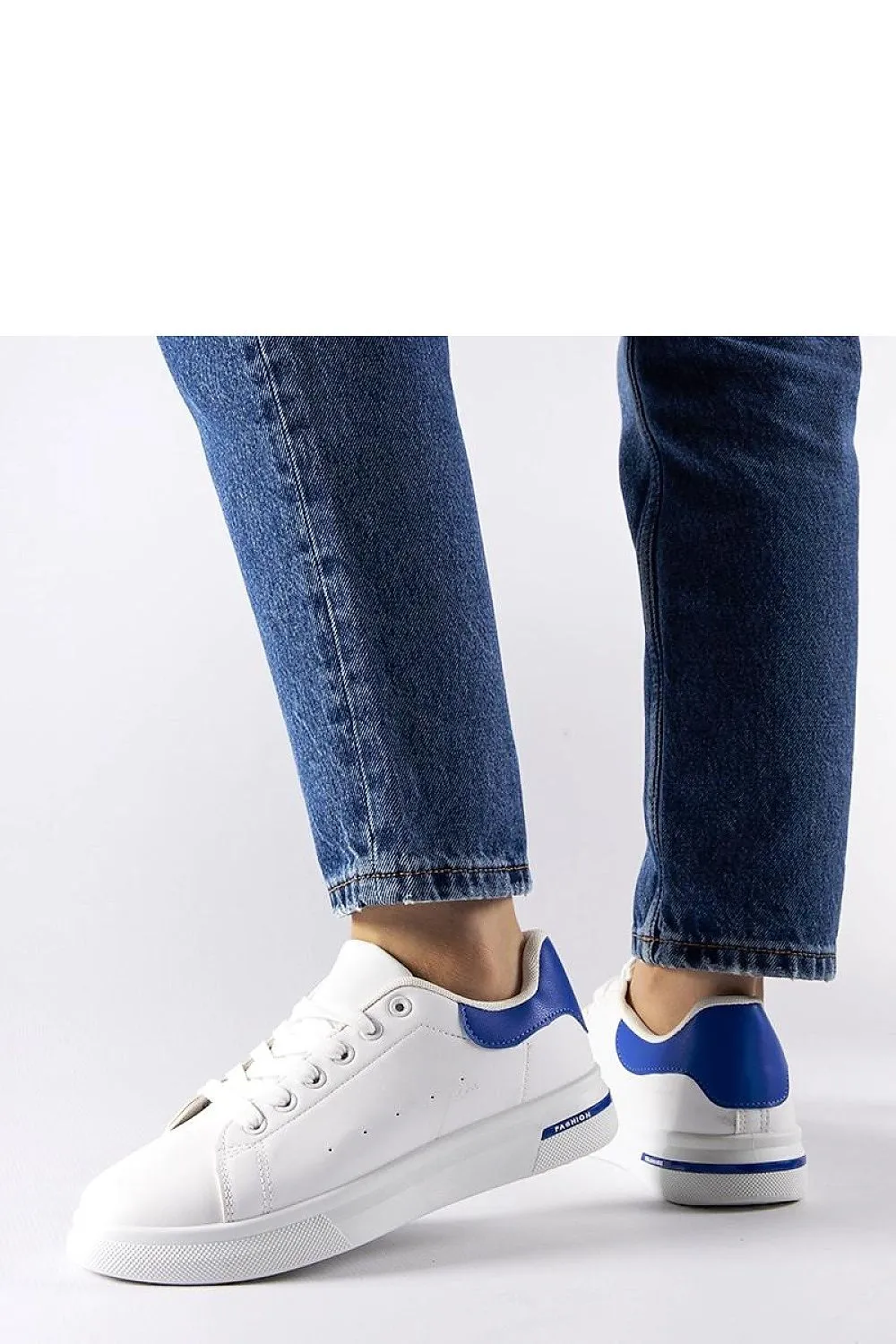 White synthetic stylish sneakers