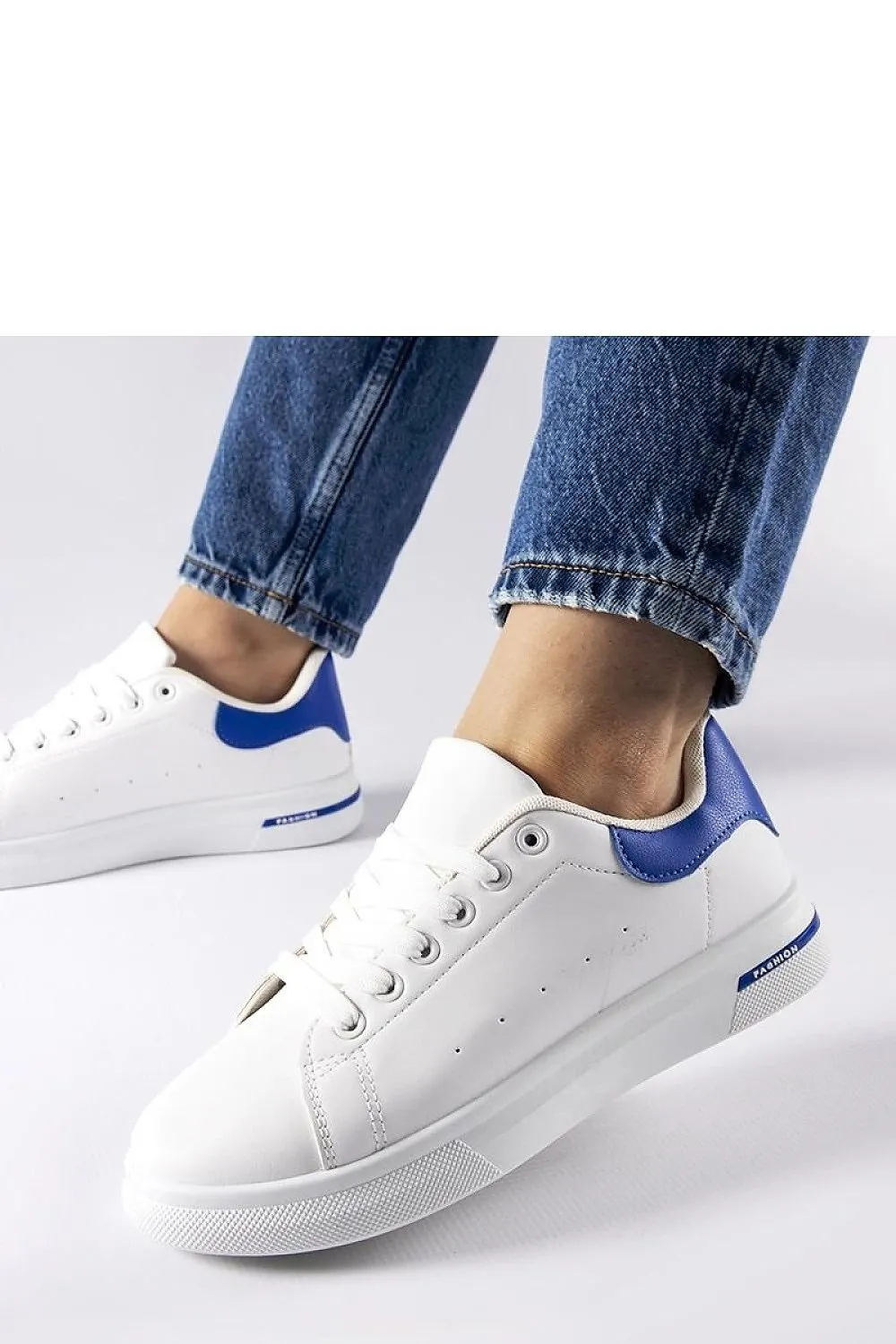 White synthetic stylish sneakers
