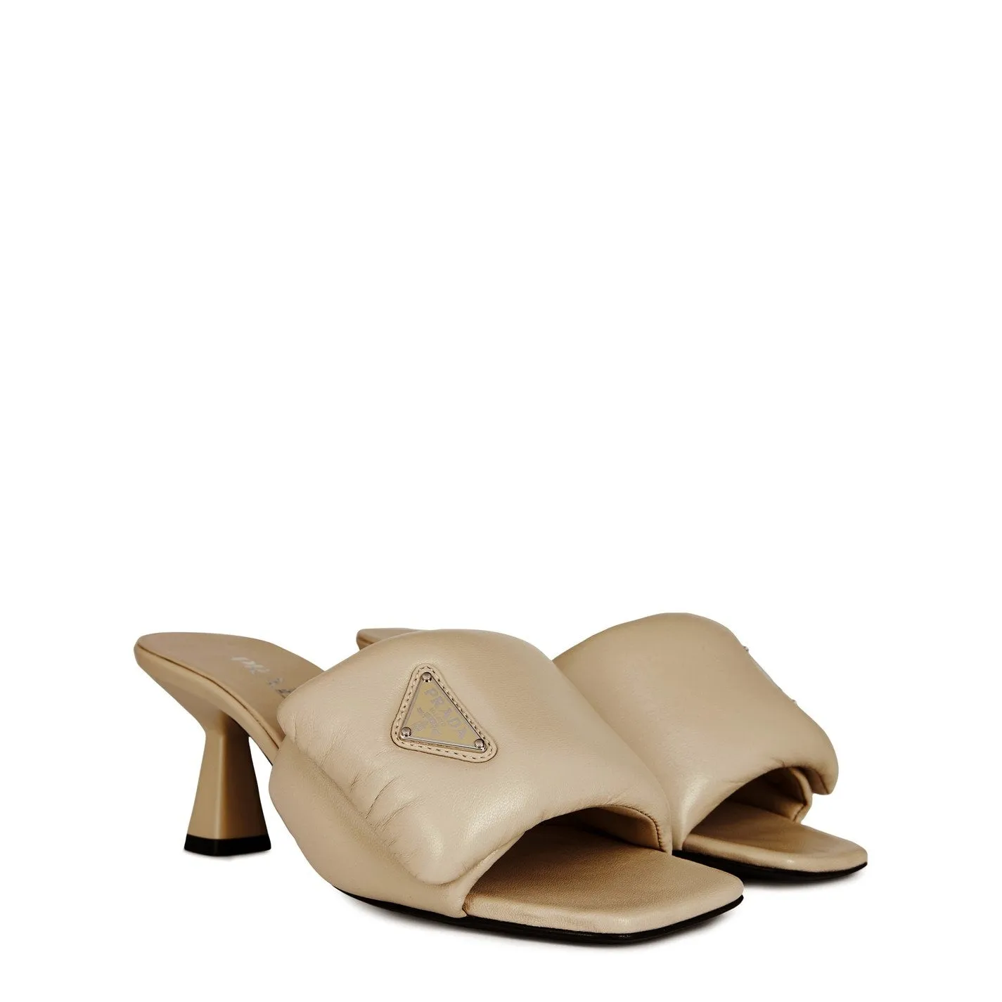 Womens Prada Quilted Nappa Leather Sandals